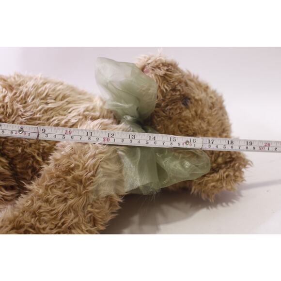 Bear Land, Teddy Bear, Large Plush, Furry, Green Bow, Vintage, ~ 250827-WH 652 - Picture 5 of 5